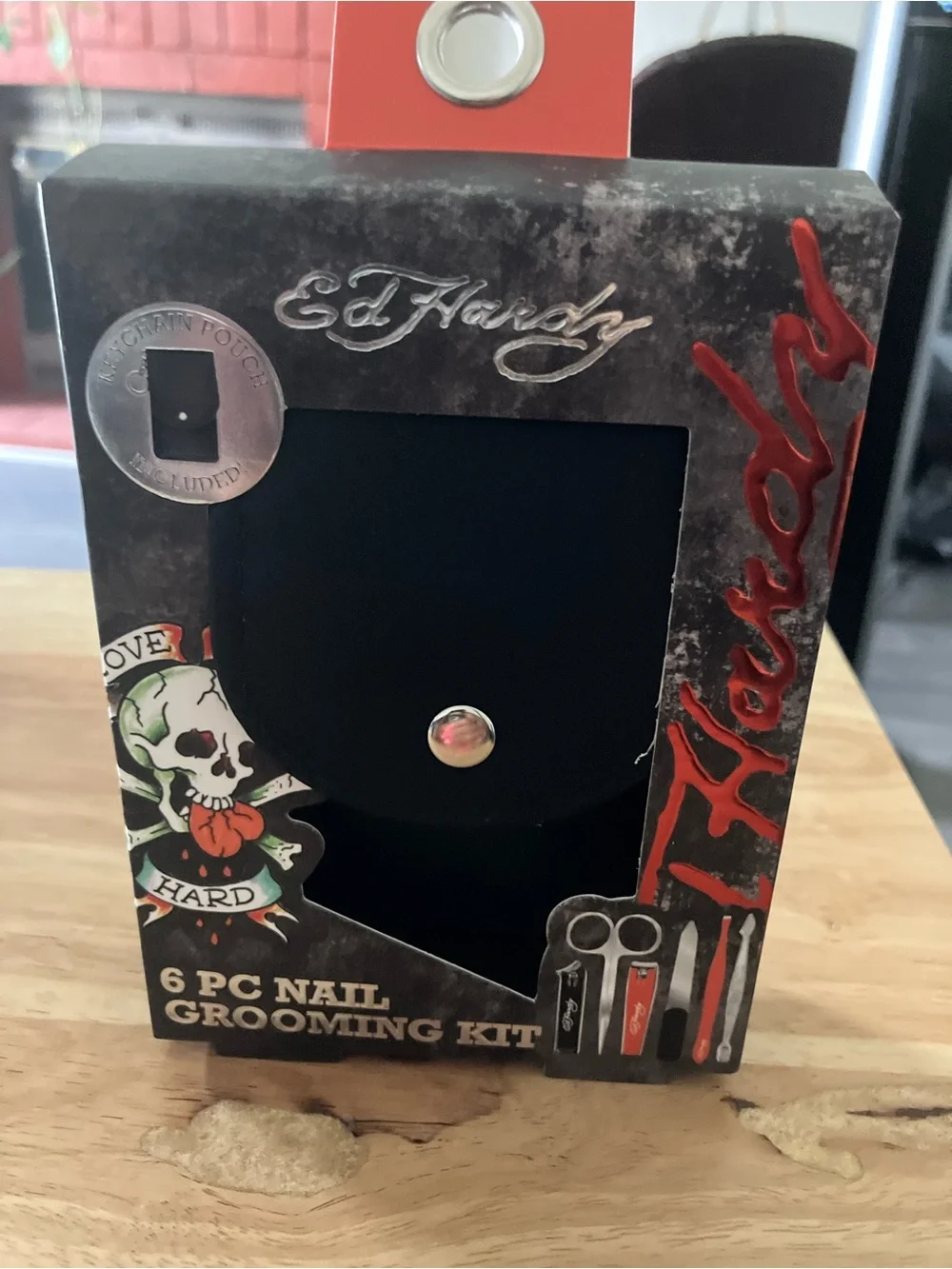 Ed Hardy Black 6-Piece Nail Grooming Kit In Graphic Box